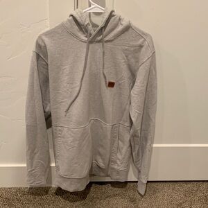 Billabong Light Gray Pullover Hoodie with Leather Logo Patch